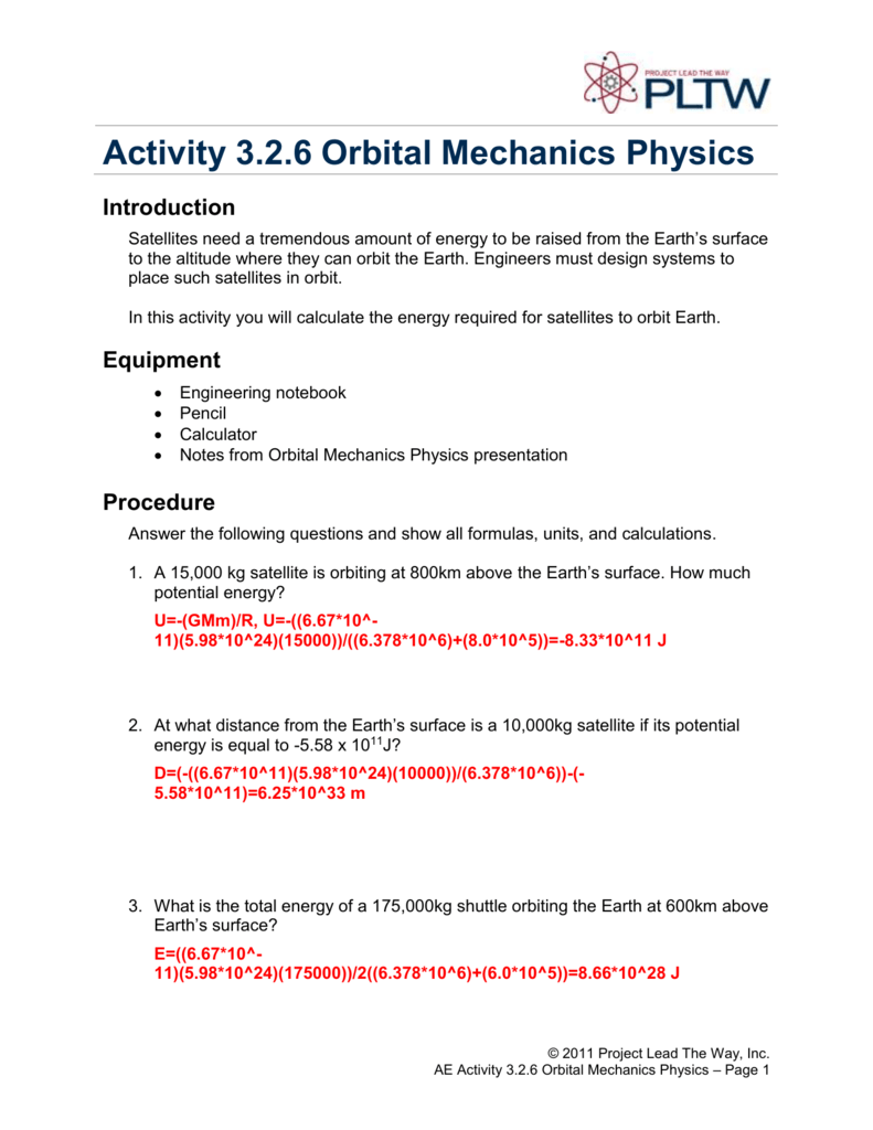 A 3 2 6 Orbital Mechanics Physics