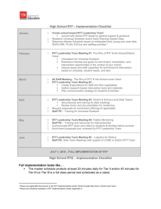 RTI HighSchool Implementation Checklist