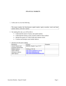 Important money market securities