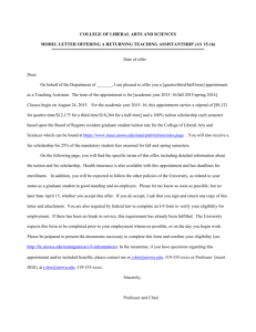 2015-16 Template for an Offer Letter for Returning Graduate Assistants