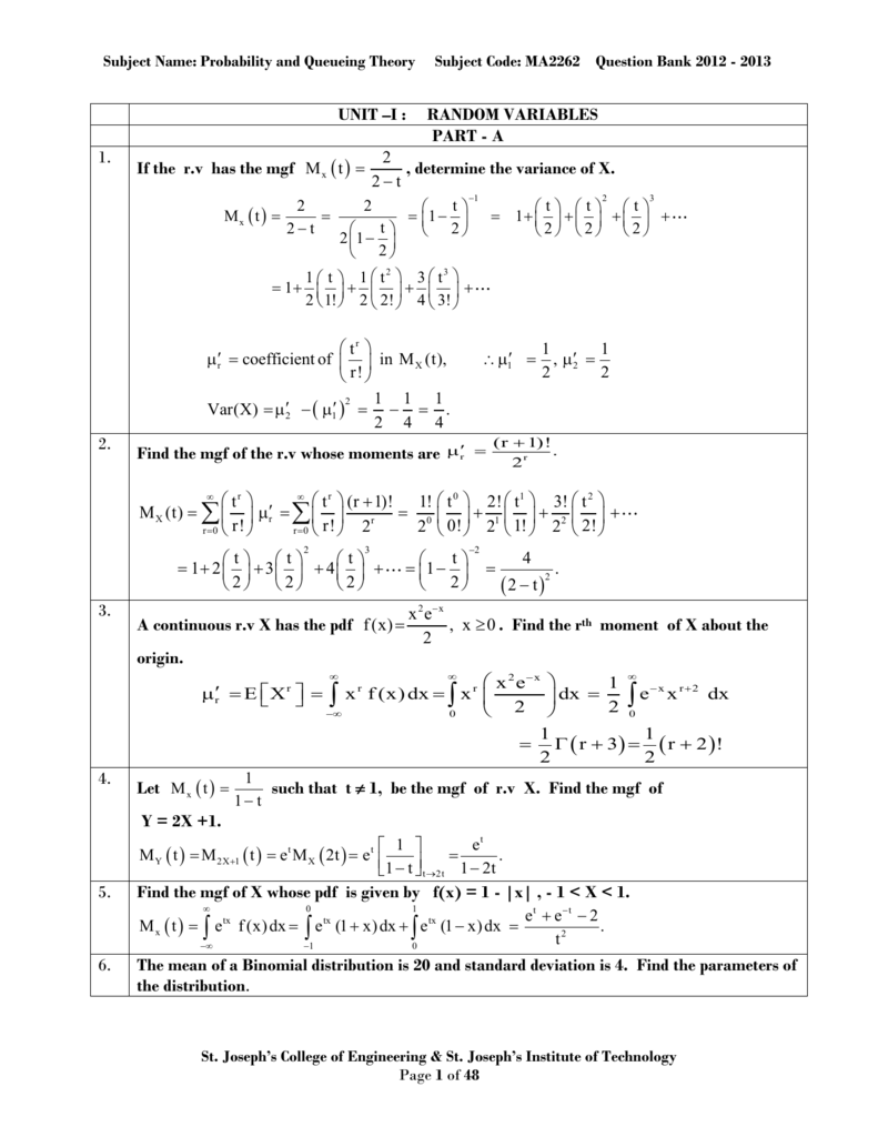 Probability And Queueing Theory Question With Answer