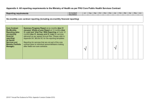 Appendix 4: Reporting Requirements