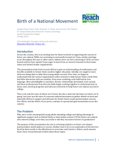 Birth of a National Movement - American Youth Policy Forum