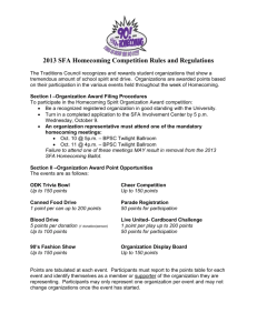 2013 SFA Homecoming Competition Rules and Regulations