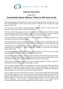Media Release – Community sector reform