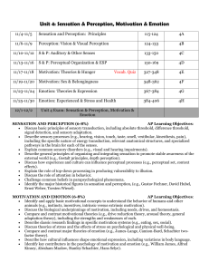 Schedule, Vocabulary List and Objectives