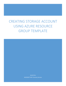 Creating Storage Account Using Azure Resource Group