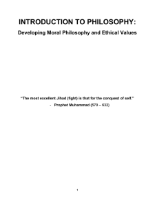 developing Moral Philosophy and Ethical Values