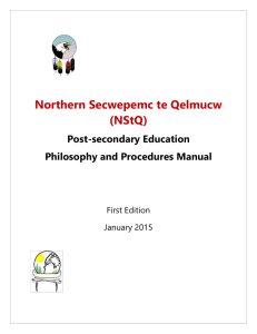 Northern Secwepemc te Qelmucw (NStQ) Philosophy