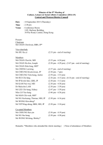 Minutes of the 9th Meeting of Culture, Leisure & Social Affairs