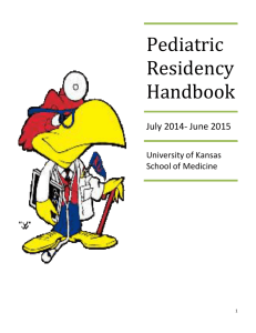 Pediatric Residency Handbook - University of Kansas Medical Center
