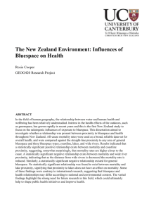 The New Zealand Environment: Influences of Bluespace on Health