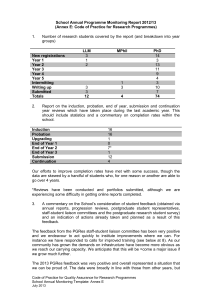 School Annual Programme Monitoring Report 2012/13 (Annex E