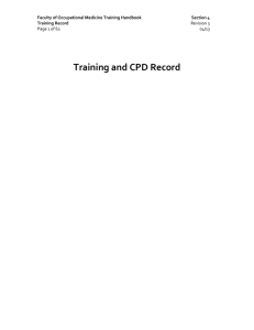 Training and CPD record - Faculty of Occupational Medicine