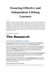 Ensuring Effective and Independent Lifelong Learners
