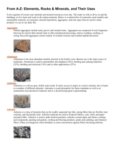 From AZ: Elements, Rocks & Minerals, and Their Uses