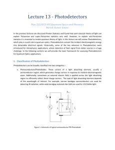 Phys 552 Quantum Optics : Photodetectors