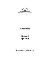 Chemistry Stage 6 Syllabus