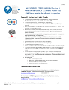 Co-Developed MOC Application - Canadian Neurological Sciences
