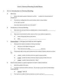 Unit 6: Chemical Bonding Guided Notes