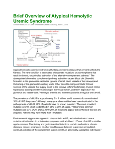 Brief Overview of Atypical Hemolytic Uremic Syndrome