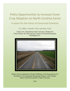 Policy Opportunities to Increase Cover Crop Adoption