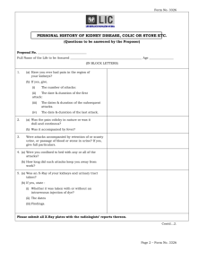 form no.3326 personal history of kidney ….etc.