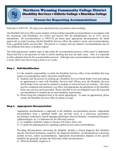 Process for Requesting Accommodations