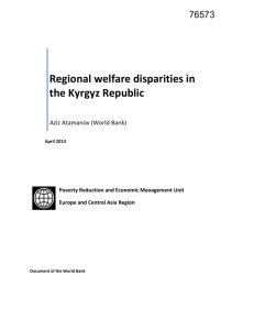 Regional welfare disparities in the Kyrgyz