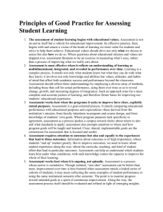 Principles of Good Practice for Assessing Student
