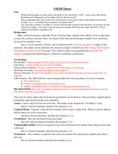 VSEPR Theory and Alkanes & Alkenes