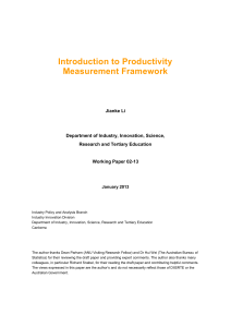 Introduction to Productivity Measurement Framework