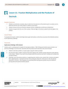 Lesson 11: Fraction Multiplication and the Product of Decimals