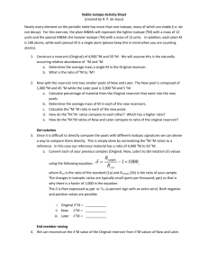 Stable Isotope Activity Sheet