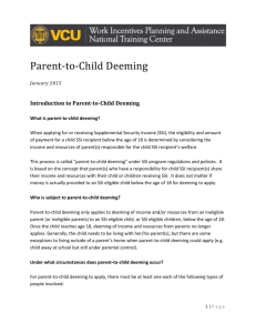 What is parent-to-child deeming? - Center on Transition Innovations