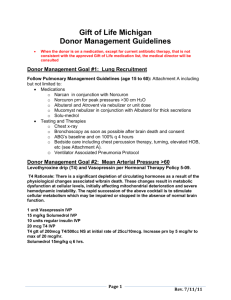 Gift of Life Michigan Donor Management Guidelines