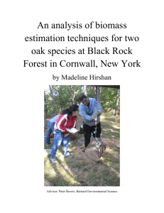 An analysis of biomass estimation techniques for two oak species at