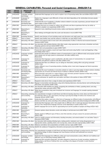 GENERAL CAPABILITIES- Personal and Social Competence