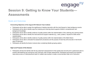Getting to Know Your Students— Assessments