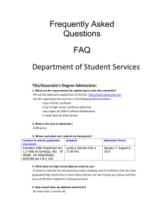 Admissions Exam for TSU