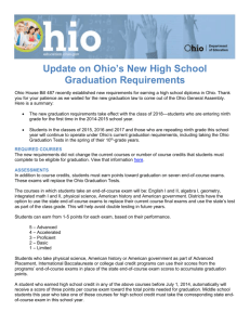 Update on Ohio`s New High School Graduation Requirements