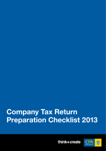 Company Tax Return Preparation Checklist 2013