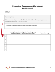 Formative Assessment Worksheet Specification #7