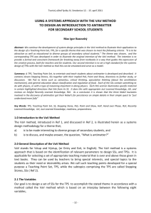 using a systems approach with the vav method to design an