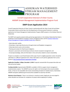 SMIP Grant Application 2014 - Ashokan Watershed Stream