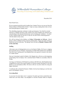 Letter to Parents - December 2014