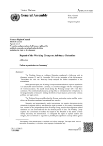 Report of the Working Group on Arbitrary Detention, Addendum