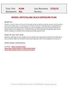 model crystalline silica exposure plan