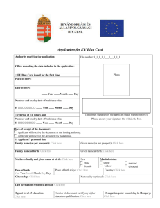 Application for EU Blue Card