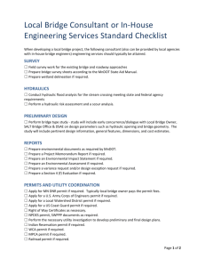 Local Bridge Consultant Engineering Services Checklist